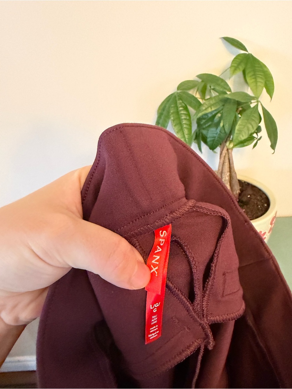 NWT Spanx Perfect Pant Kick Flare High Rise Chianti Large Tall - Picture 7 of 8